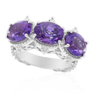 Anello in argento con Ametista Zambiana (Dallas Prince Designs)