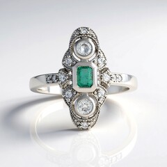Anello in argento con Smeraldo Colombiano