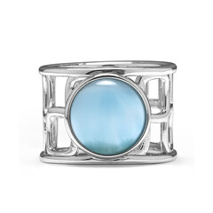 Anello in argento con Larimar