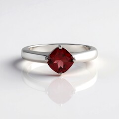 Anello in argento con Granato Mozambico