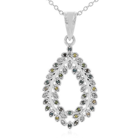 Collana in argento con Diamante Blu I3