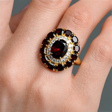 Garnet Silver Ring