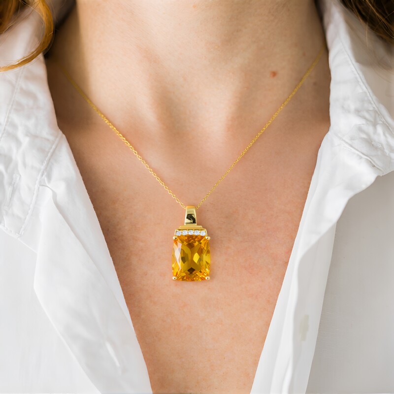 14K Citrine Gold Necklace (CIRARI)