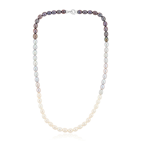 Süßwasserzuchtperlen-Silberhalskette (TPC)