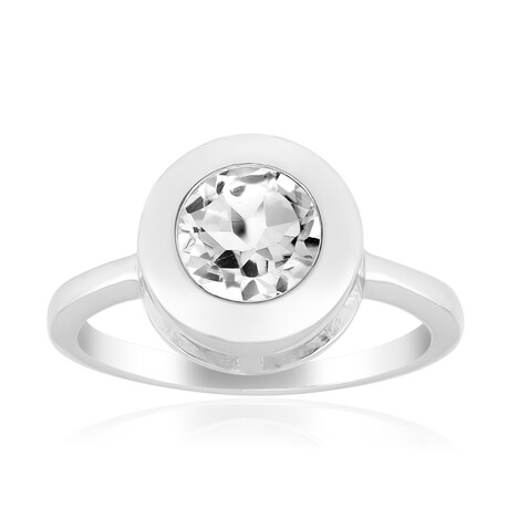 Weißer Topas-Silberring