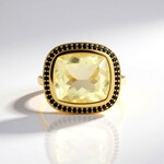 Anello in argento con Quarzo Limone (Ornaments by de Melo)