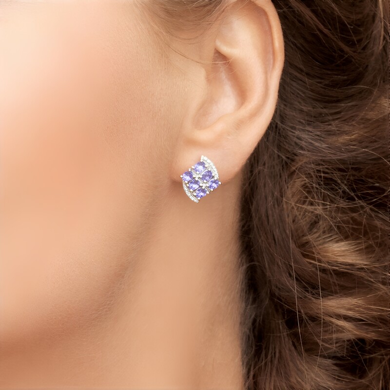 Tanzanite Silver Earrings