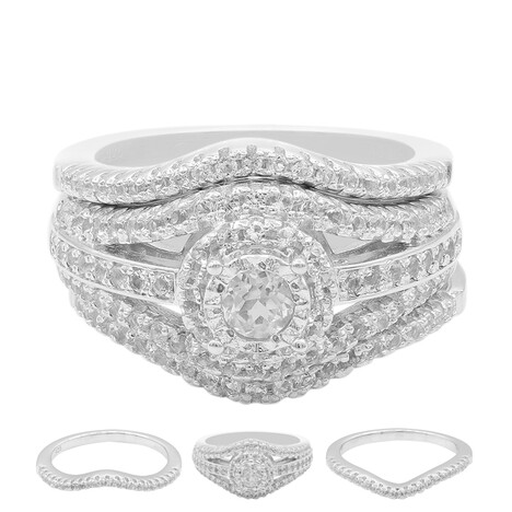 Anello in argento con Topazio Bianco