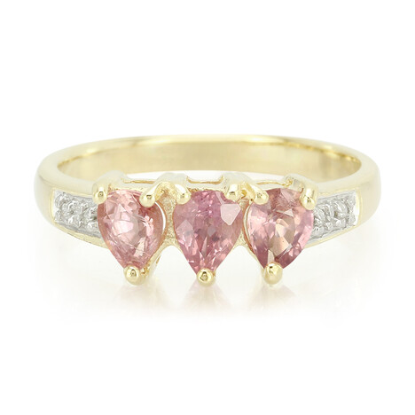 10K Unheated Padparadscha Sapphire Gold Ring