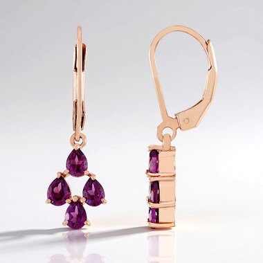 Orecchini in argento con Granato Magenta