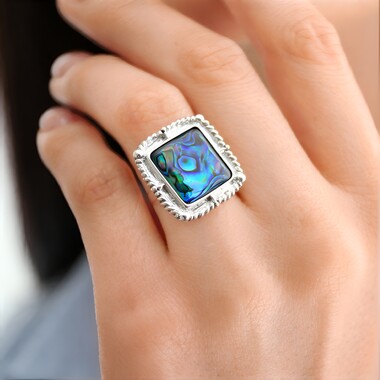 Anillo en plata con Concha de Abalone (Art of Nature)