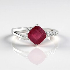 Anello in argento con Rubino del Madagascar