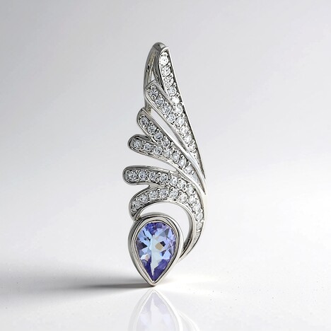Pendentif en argent et Tanzanite non chauffée (MONOSONO COLLECTION)