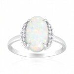 Brasilianischer Weißer Opal-Goldring