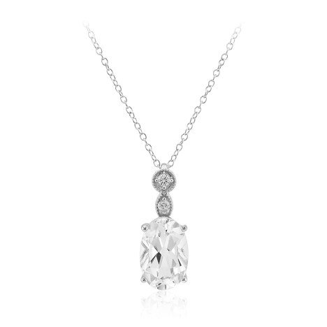 White Topaz Silver Necklace