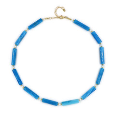 Neonblauer Apatit-Silberhalskette