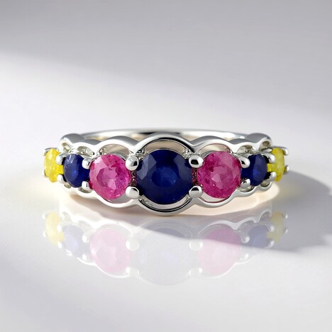 Anello in argento con Zaffiro Blu del Madagascar