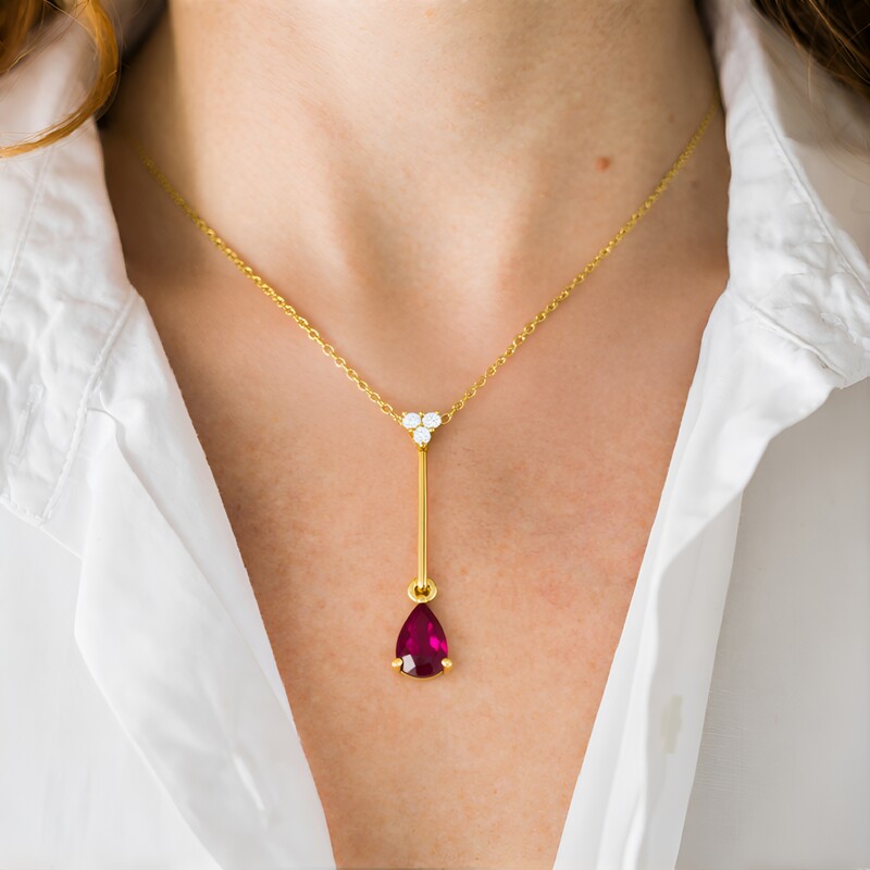 Collar en oro con Rubí de Mozambique AAA (CIRARI)