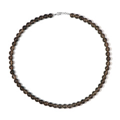 Zilveren halsketting met rookkwartskristallen