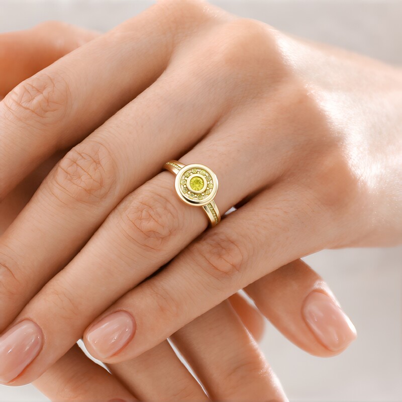 Gelber VS1 Diamant-Goldring