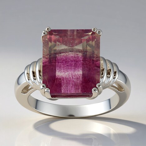 Anello in argento con Fluorite Bicolore (Pallanova)