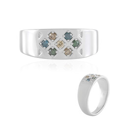 Bague en argent et Diamant chocolat I2