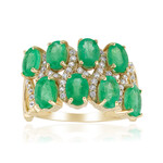 Bague en or et Emeraude de Zambie