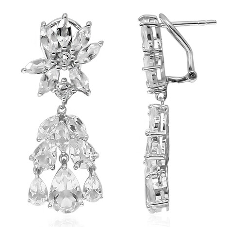 Pendientes en plata con Topacio blanco