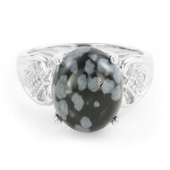 Schneeflocken-Obsidian-Silberring