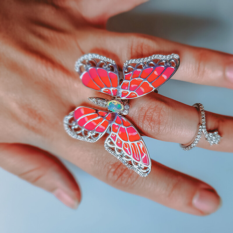 Welo Opal Silver Ring (Dallas Prince Designs)