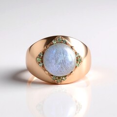 Anello in argento con Labradorite Verde Maniry (KM by Juwelo)