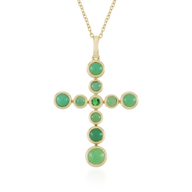 Zilveren halsketting met een chrysopraas (KM by Juwelo)
