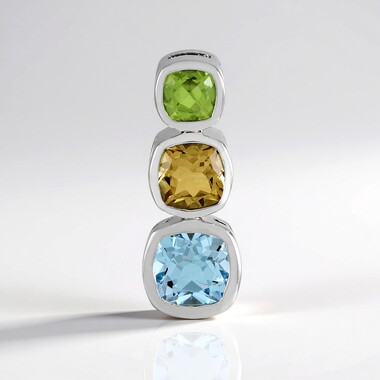 Zawieszka ze srebra platynowanego - Topaz błękitny Sky Blue (MONOSONO COLLECTION)