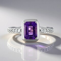 Anello in argento con Ametista Siberiana