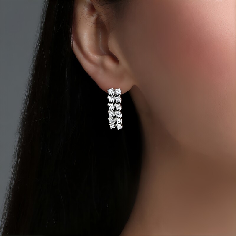 Zirkon-Silberohrringe