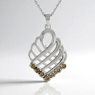 Collar en plata con Diamante chocolate I2