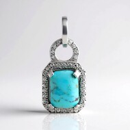 Colgante en plata con Turquesa azul del Mohave Kingman (Faszination Türkis)