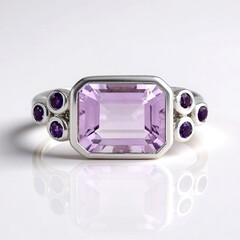 Anello in argento con Ametista Rose de France