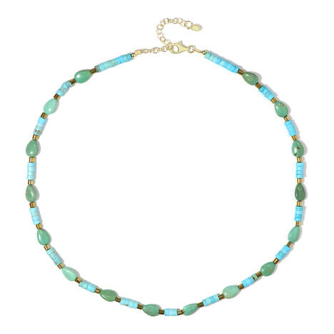 Zilveren halsketting met turkooisstenen