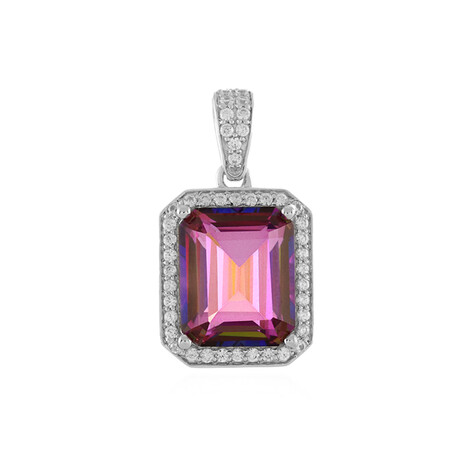 Purpurfarbener Mystik-Topas-Silberanhänger