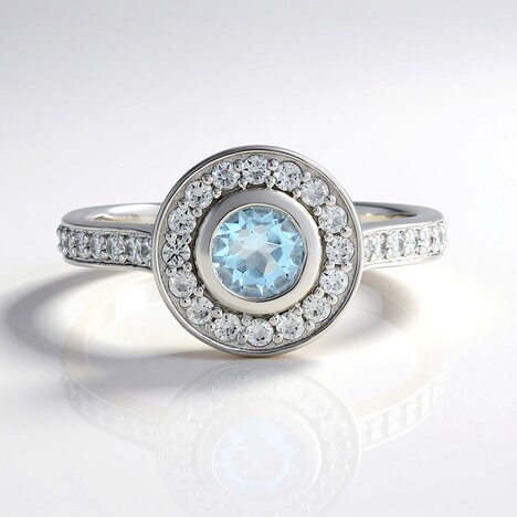 Anello in argento con Topazio Blu Cielo