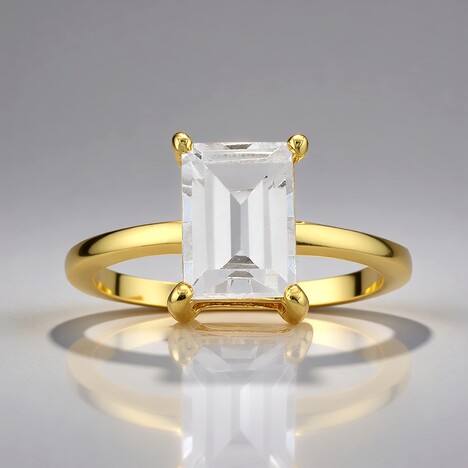 Anello in argento con Topazio Bianco