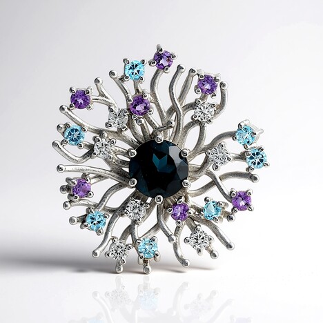 Ciondolo in argento con Topazio Blu Londra (de Melo Essence)