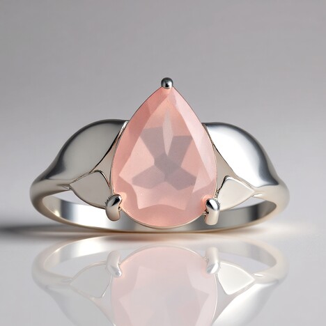 Anello in argento con Quarzo Rosa