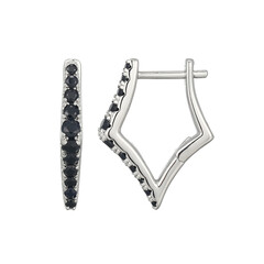 Pendientes en plata con Zafiro negro