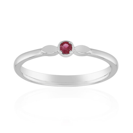 Roter Beryll-Silberring
