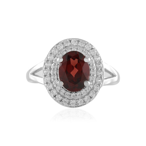 Bague en argent et Grenat du Mozambique