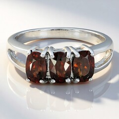 Anello in argento con Zircone Cioccolato