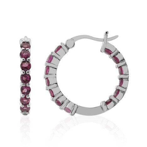 Orecchini in argento con Rodolite