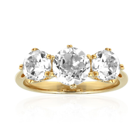 Anillo en plata con Topacio blanco